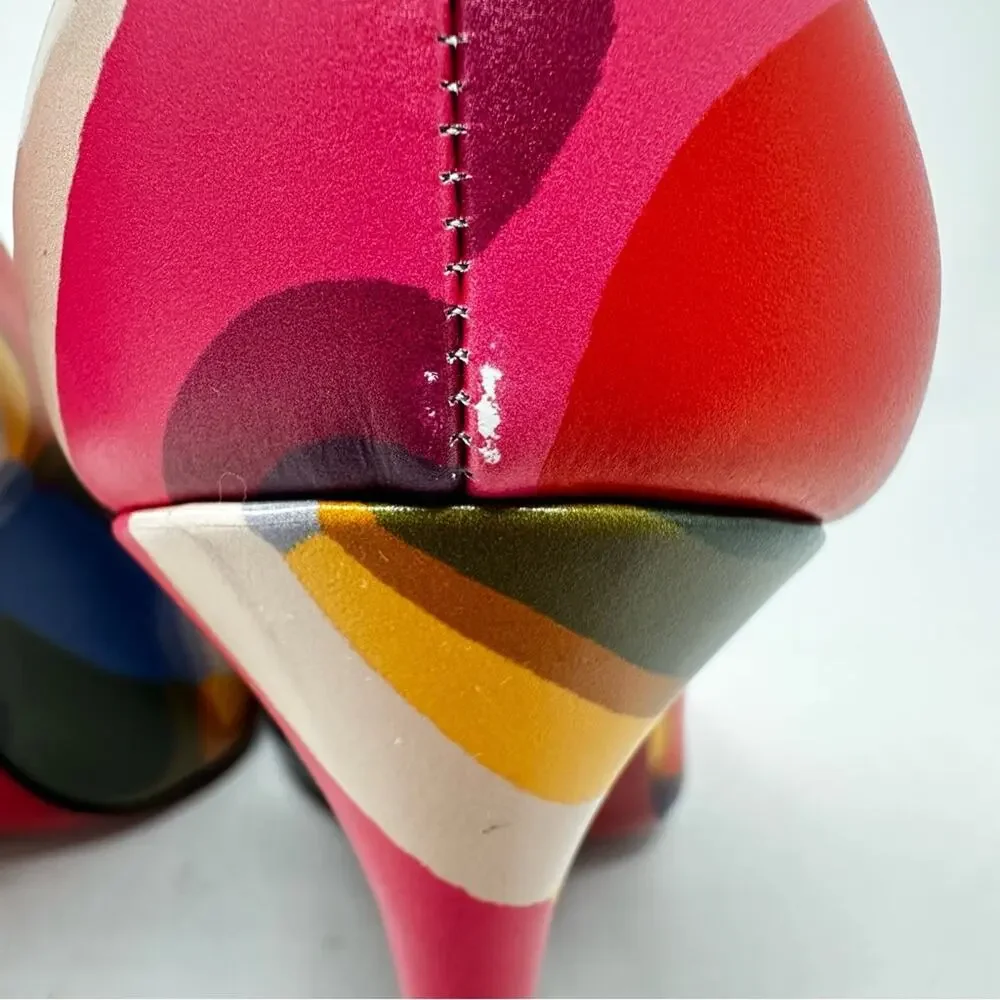 Christian Louboutin Hot Chick 100 Multi Print Leather Heels Womens Size EU 39